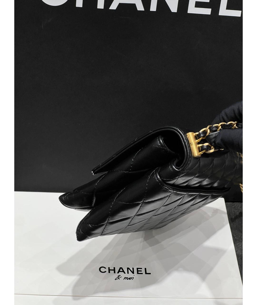 CHANEL Черная кожаная сумка через плечо, фото 3