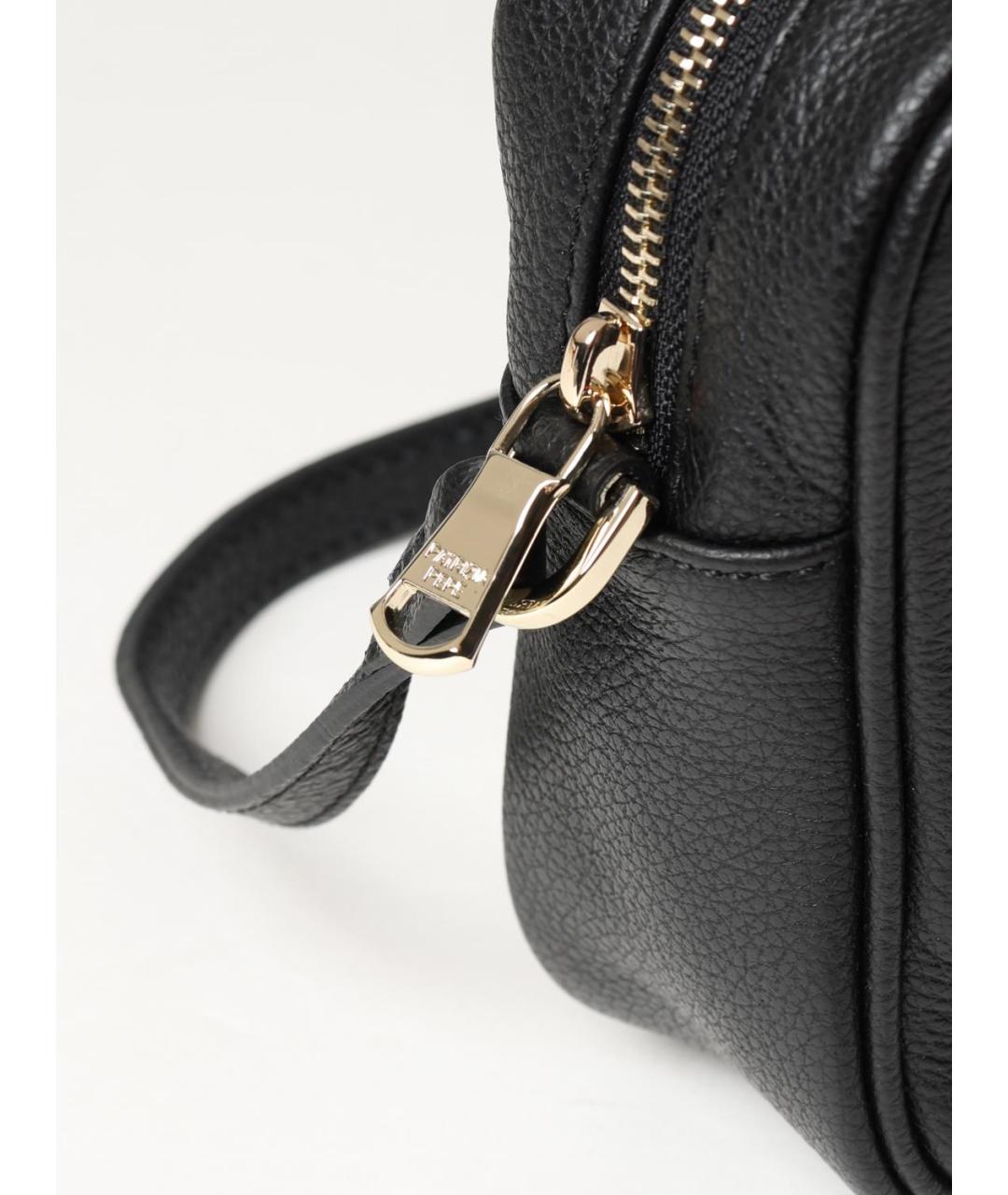 PATRIZIA PEPE Черная кожаная сумка через плечо, фото 3