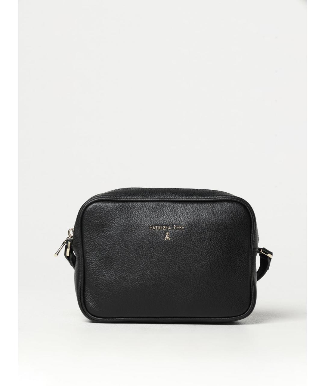 PATRIZIA PEPE Черная кожаная сумка через плечо, фото 4