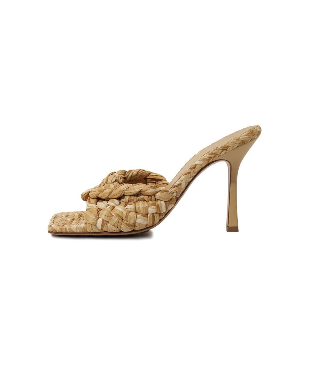 BOTTEGA VENETA Бежевые кожаные мюли, фото 7
