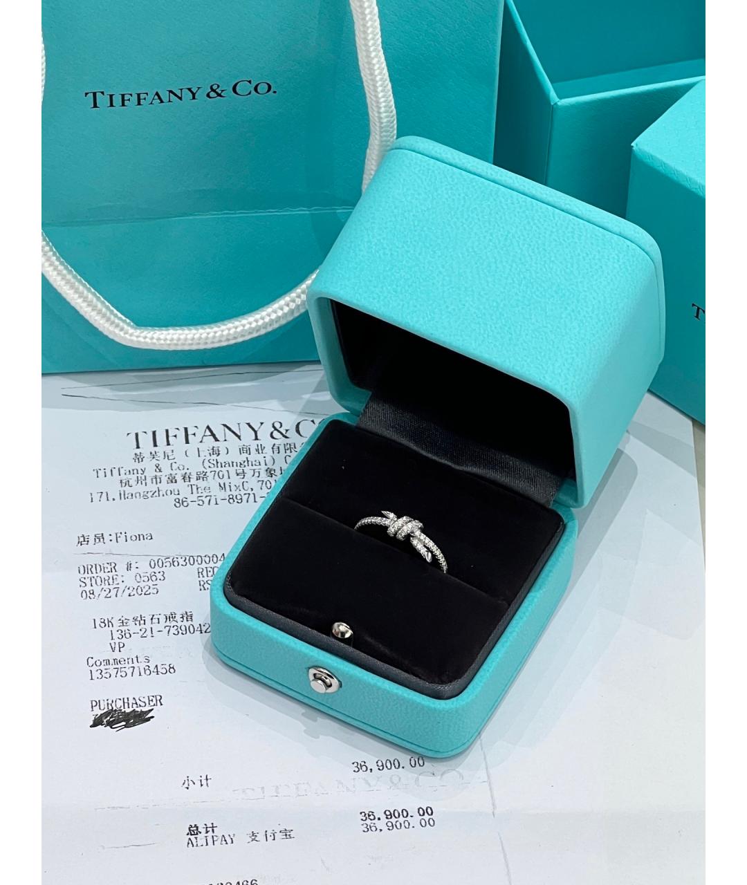 TIFFANY&CO Серебряное кольцо из белого золота, фото 6