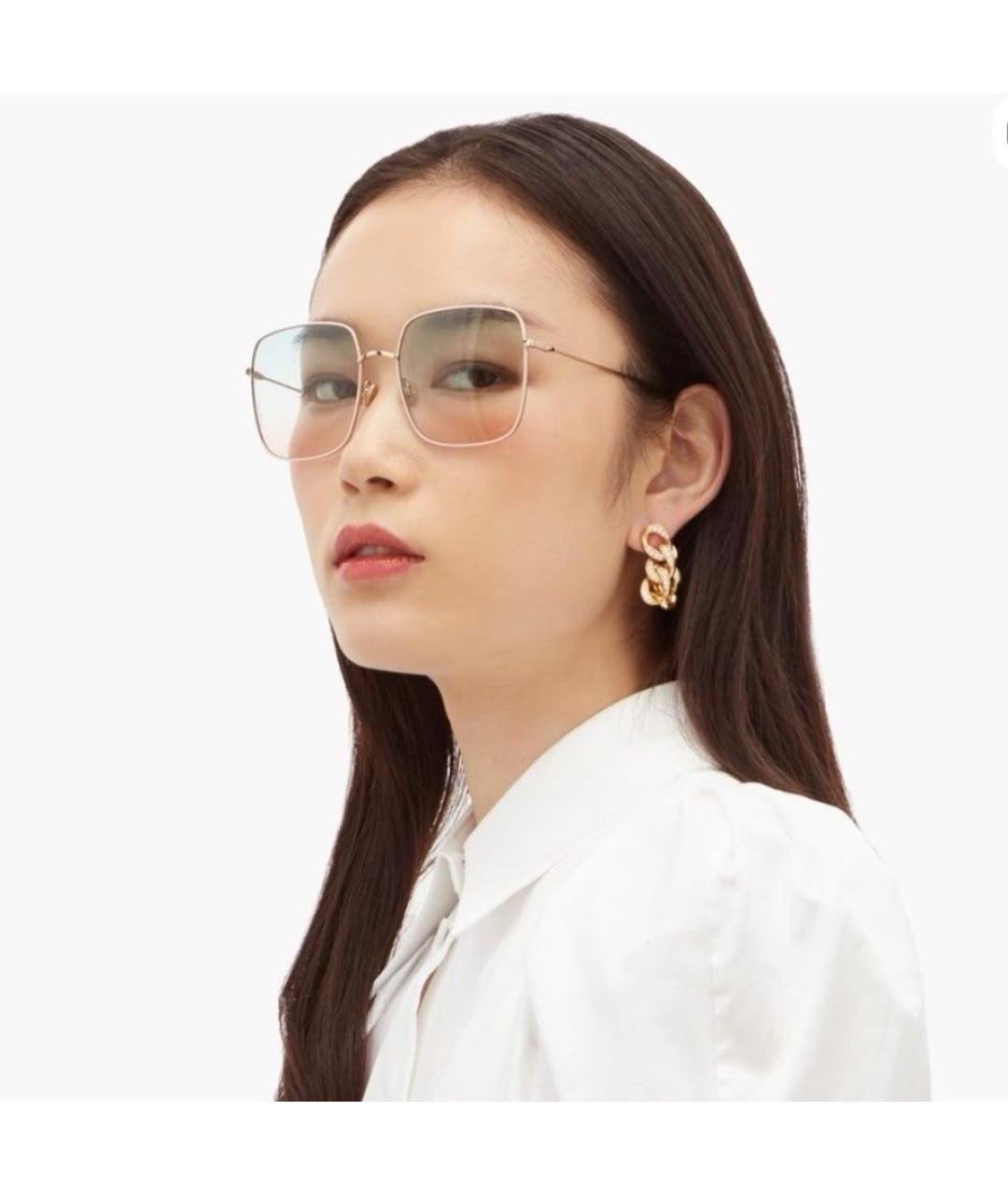 CHRISTIAN DIOR Золотые металлические солнцезащитные очки, фото 5