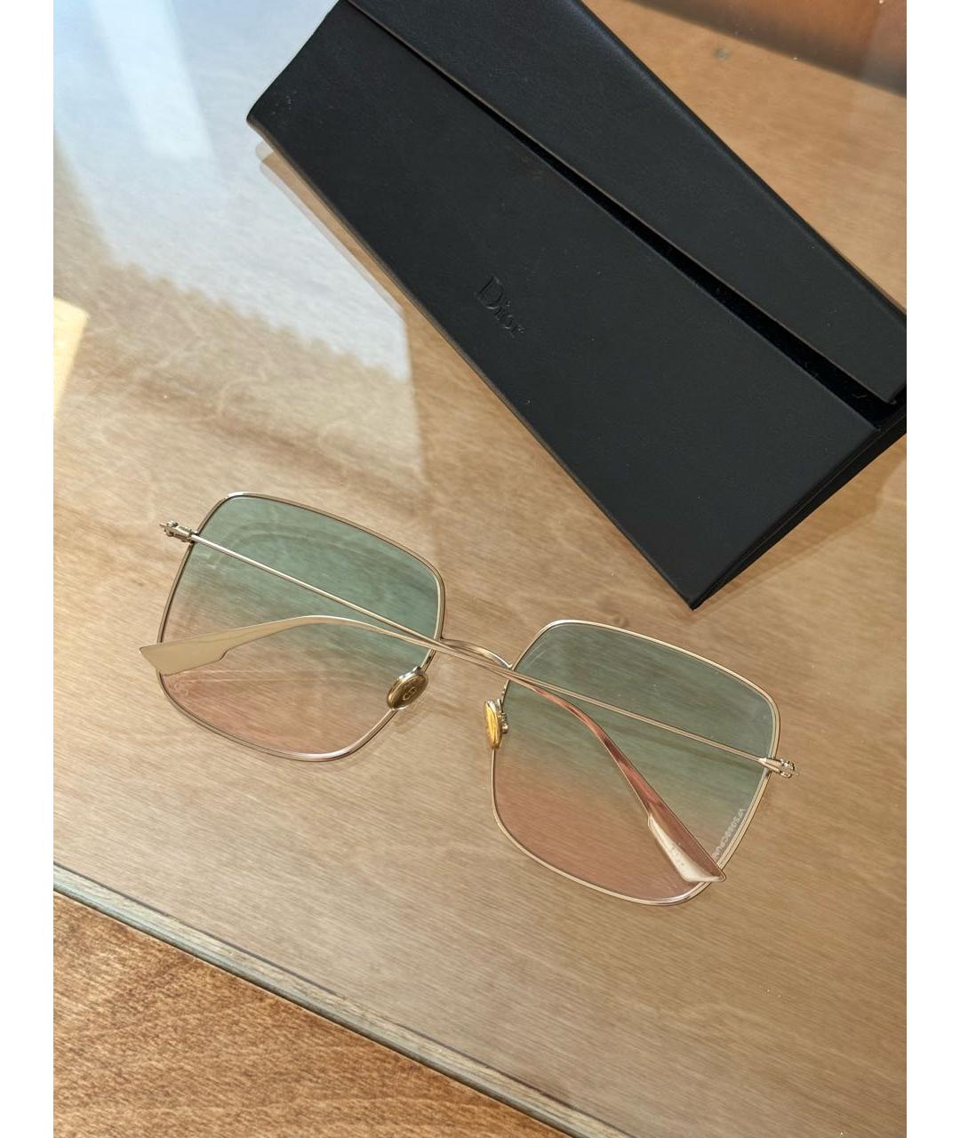 CHRISTIAN DIOR Золотые металлические солнцезащитные очки, фото 3