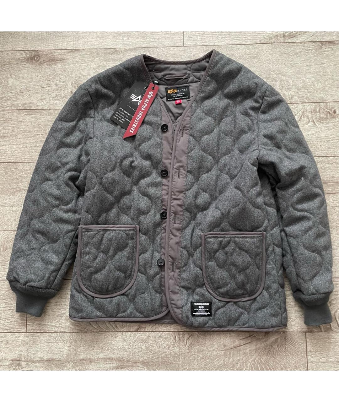 ALPHA INDUSTRIES Антрацитовая шерстяная куртка, фото 6