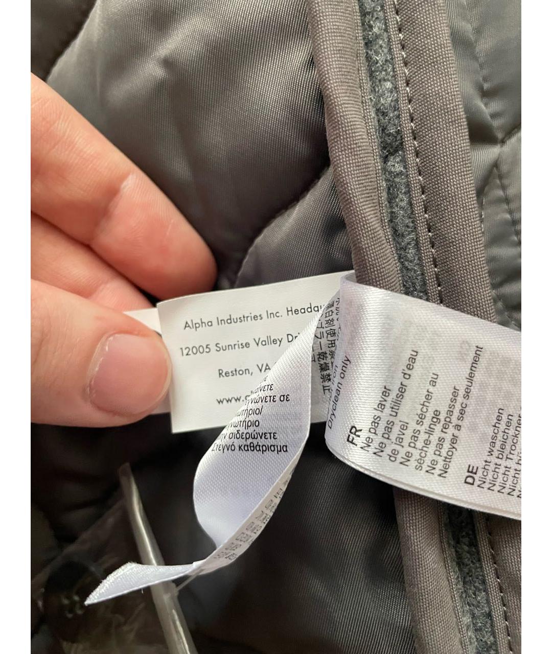 ALPHA INDUSTRIES Антрацитовая шерстяная куртка, фото 5