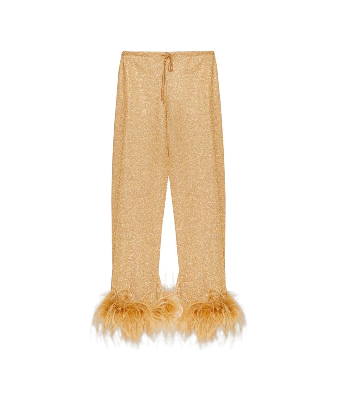 OSEREE Золотые полиамидовые прямые брюки, фото 1