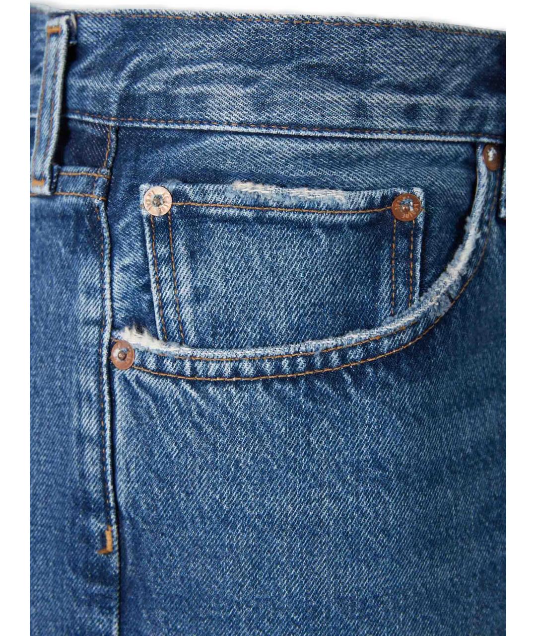 AGOLDE Синие хлопковые прямые джинсы, фото 2