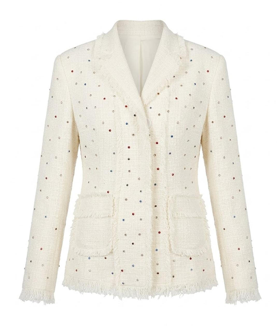 MSGM Белый хлопковый жакет/пиджак, фото 1