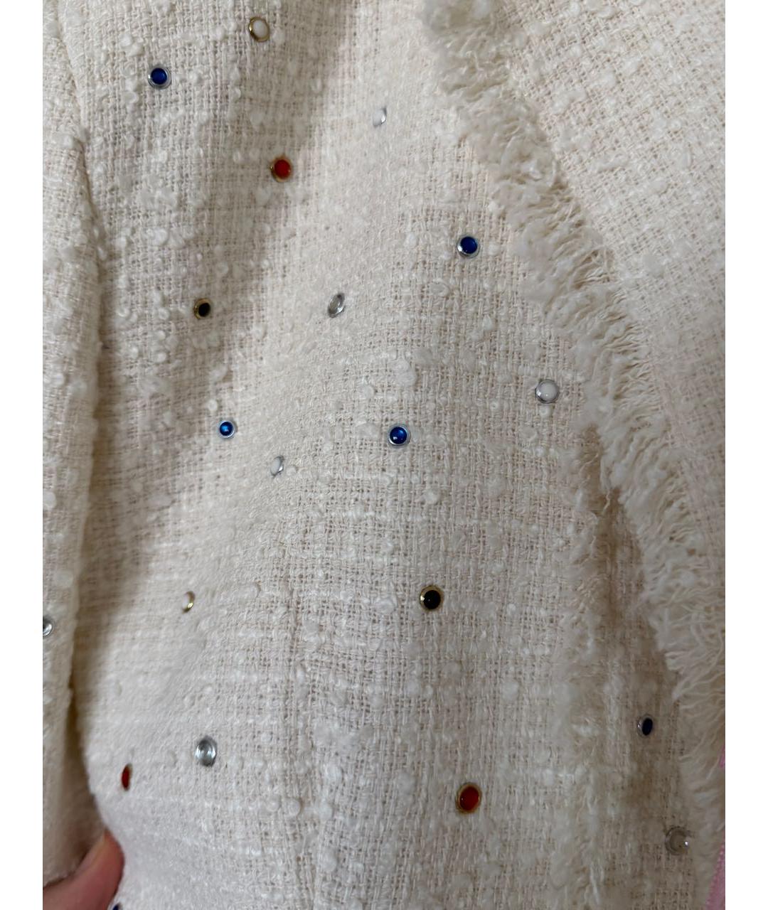 MSGM Белый хлопковый жакет/пиджак, фото 4