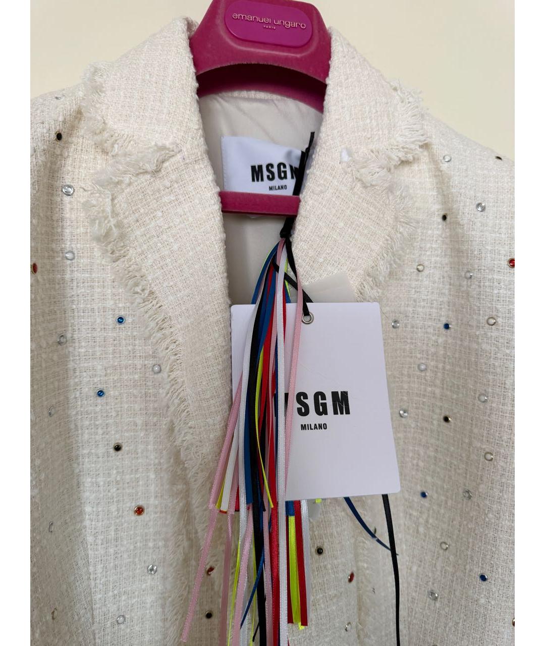 MSGM Белый хлопковый жакет/пиджак, фото 6