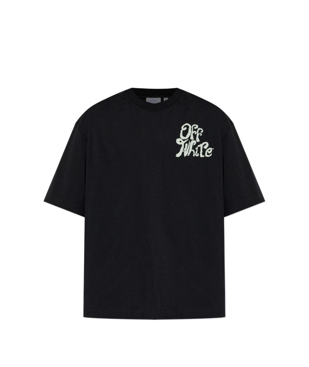 OFF-WHITE Черная хлопковая футболка, фото 1