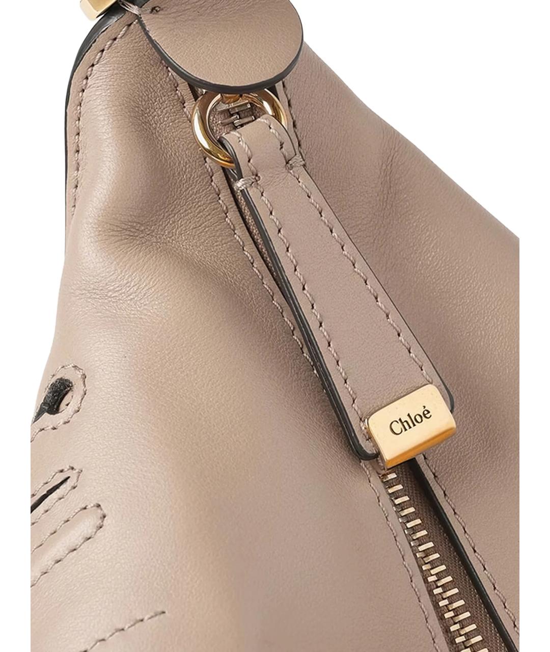CHLOE Бежевая кожаная сумка через плечо, фото 4