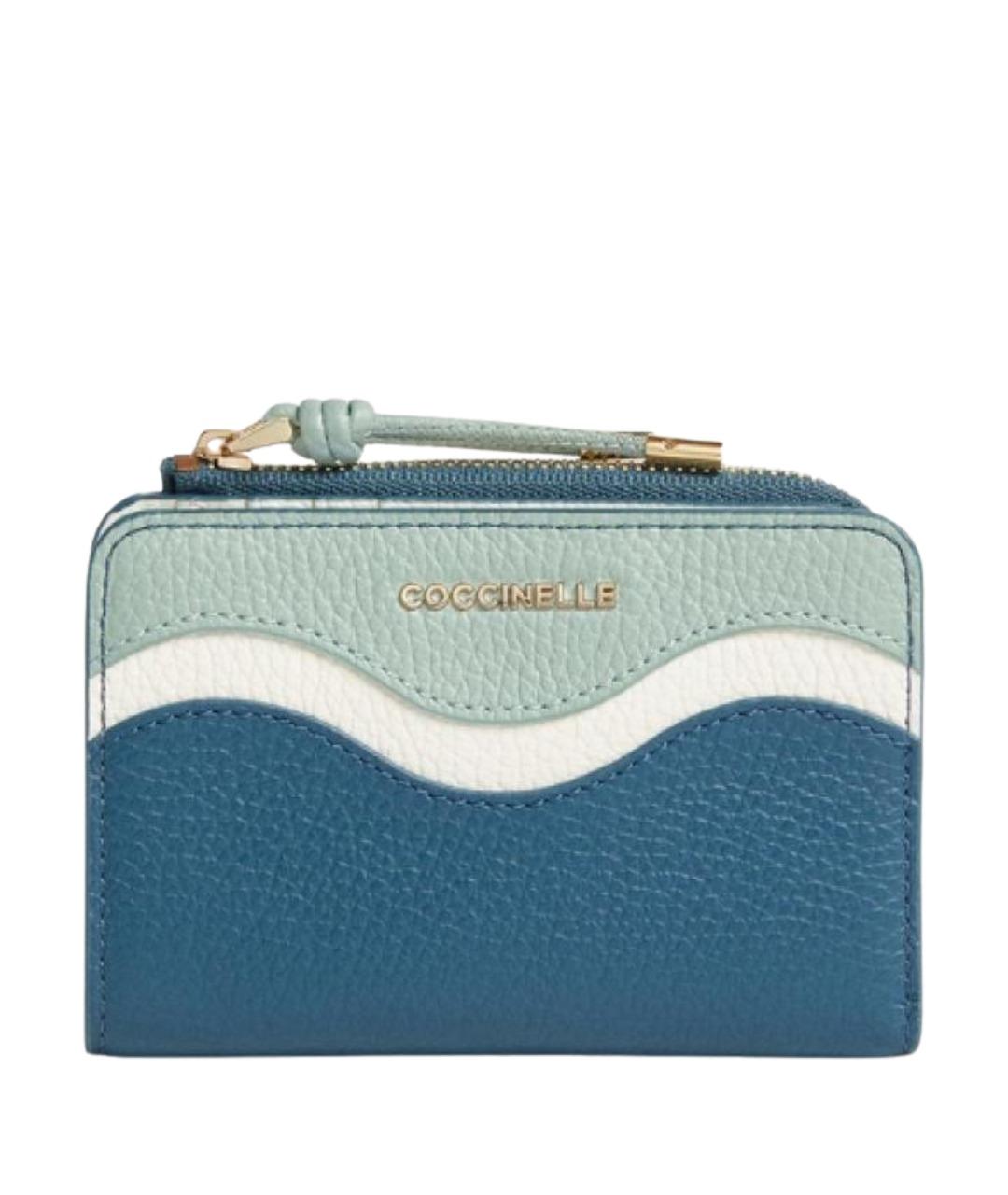 COCCINELLE Бирюзовый кожаный кошелек, фото 1
