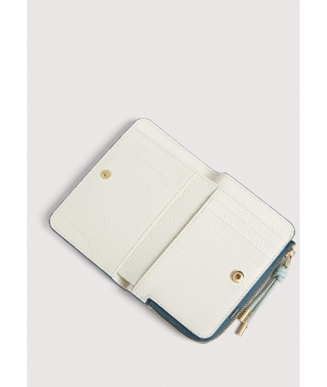 COCCINELLE Бирюзовый кожаный кошелек, фото 2