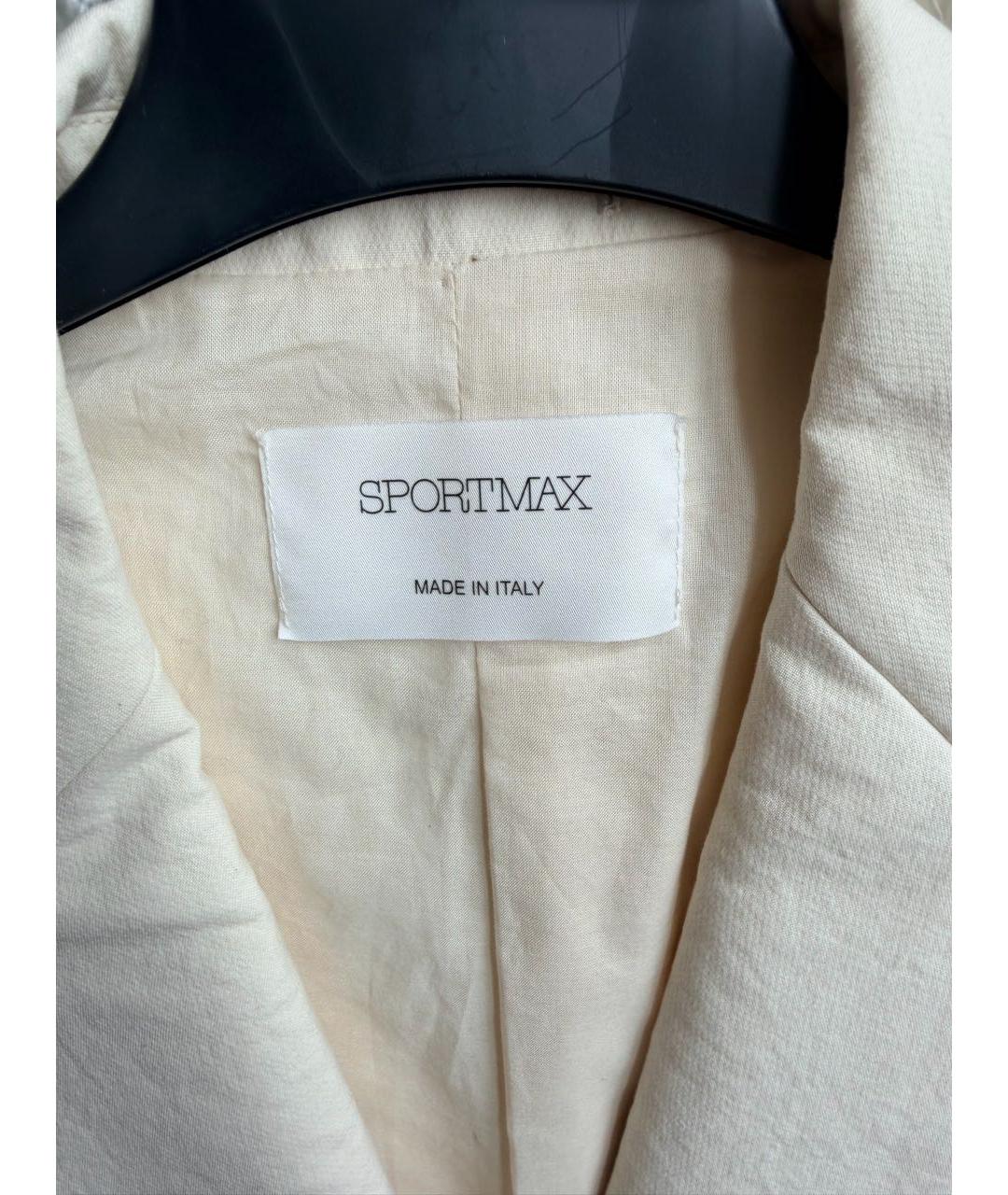 SPORTMAX Бежевый хлопковый жакет/пиджак, фото 3