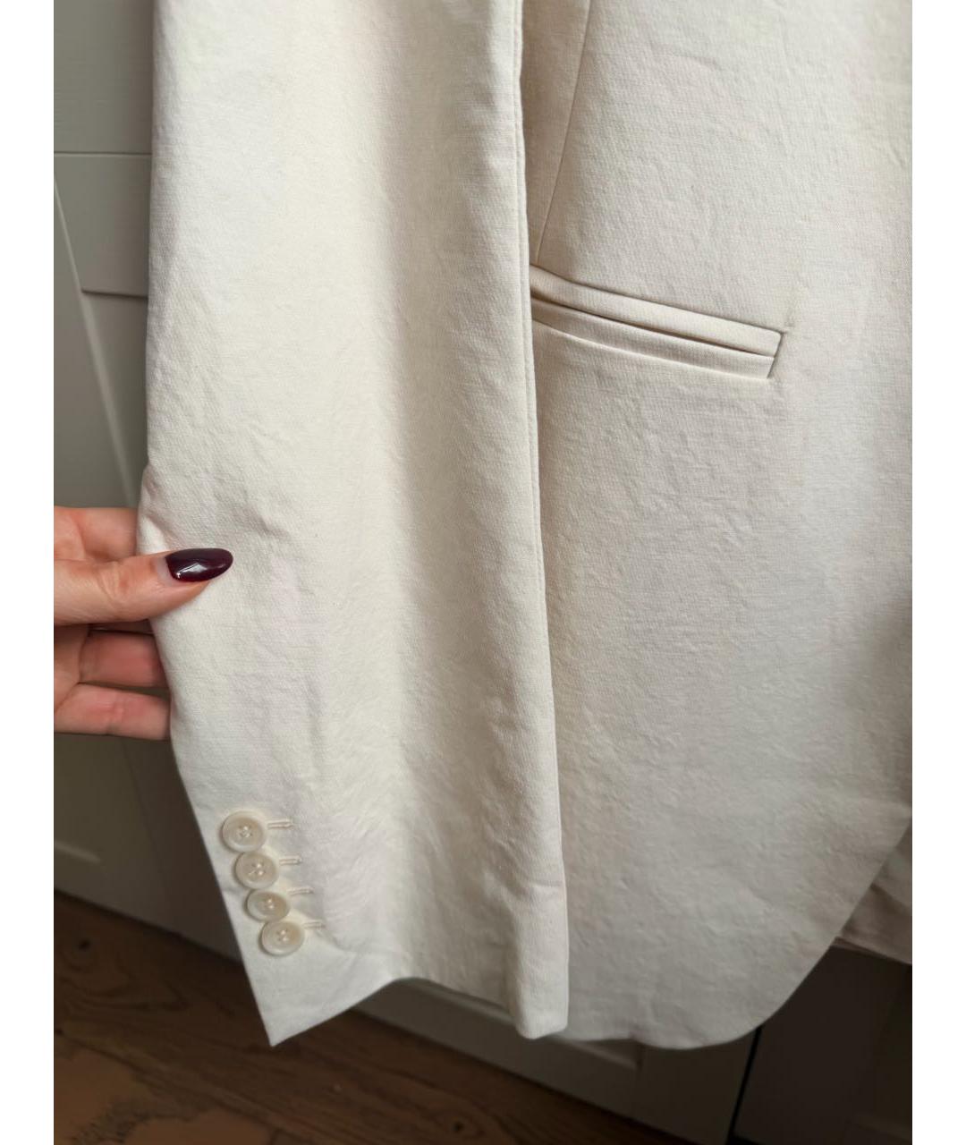 SPORTMAX Бежевый хлопковый жакет/пиджак, фото 8