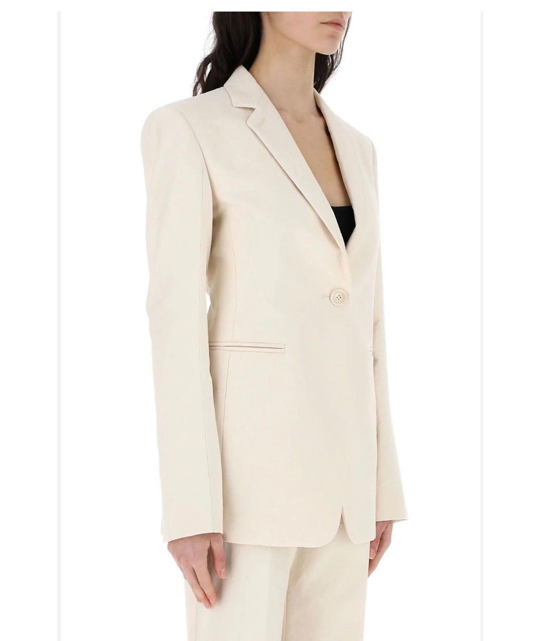 SPORTMAX Бежевый хлопковый жакет/пиджак, фото 4