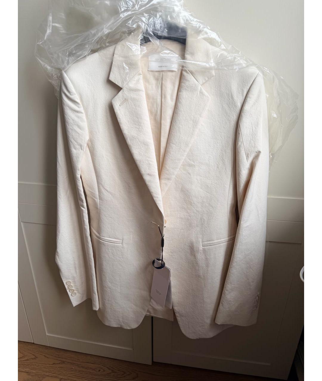 SPORTMAX Бежевый хлопковый жакет/пиджак, фото 7