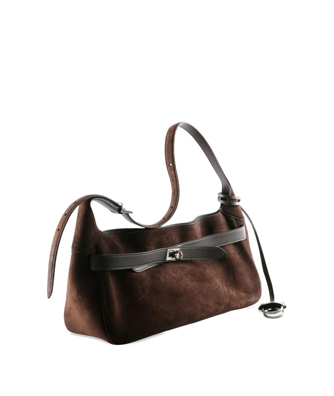 BALENCIAGA Коричневая замшевая сумка через плечо, фото 2