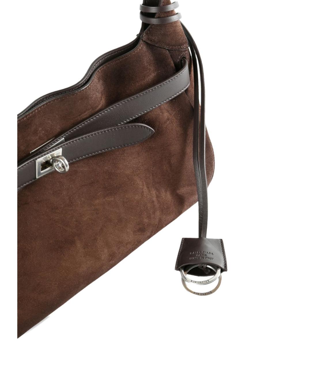 BALENCIAGA Коричневая замшевая сумка через плечо, фото 3