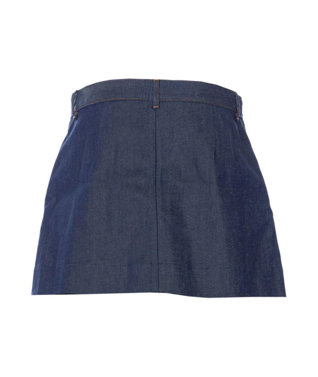 A.P.C. Синяя хлопковая юбка мини, фото 4