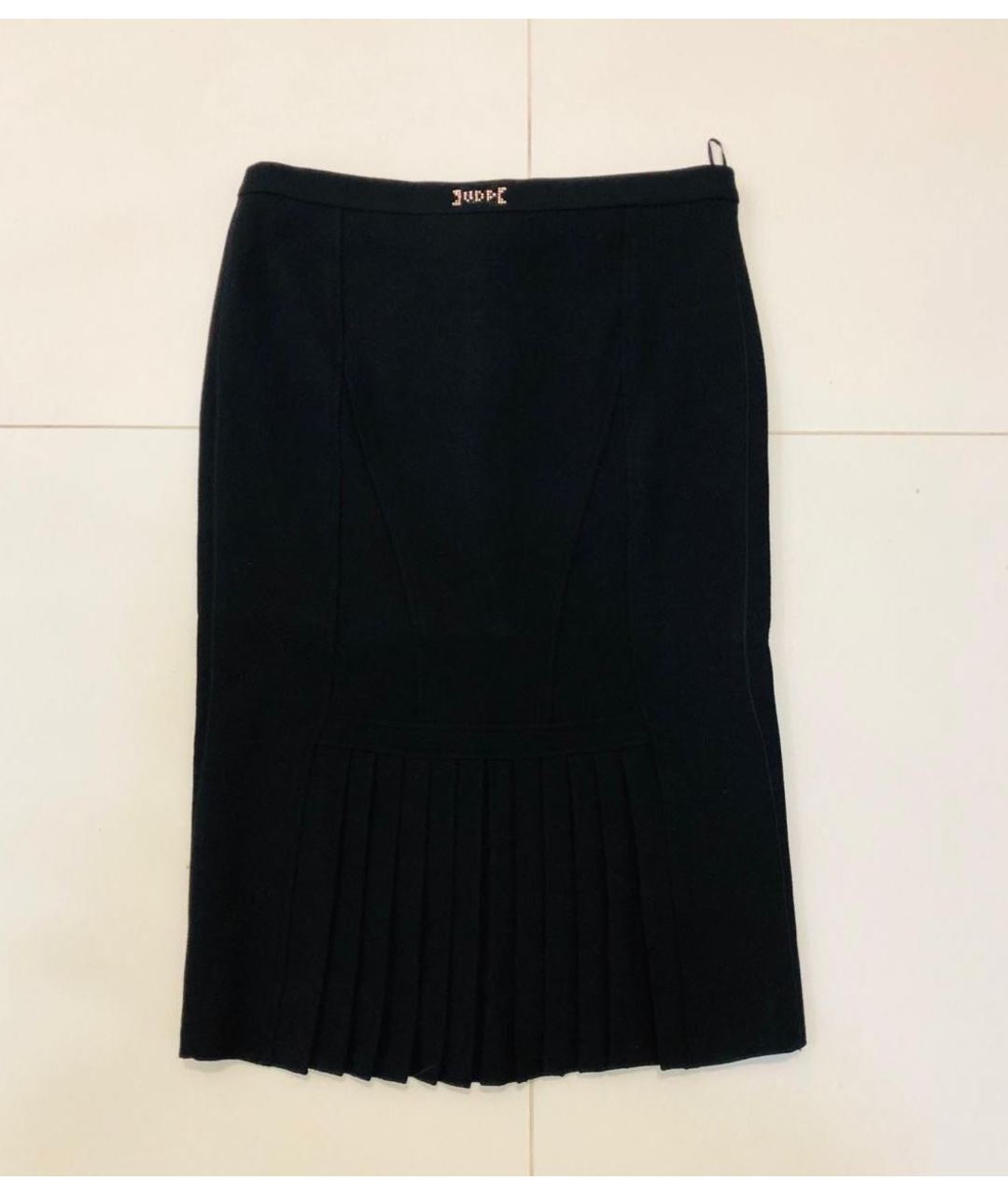 VDP Черная вискозная юбка миди, фото 4