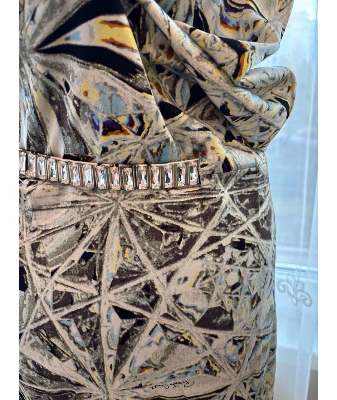 ROBERTO CAVALLI Мульти шелковое вечернее платье, фото 5