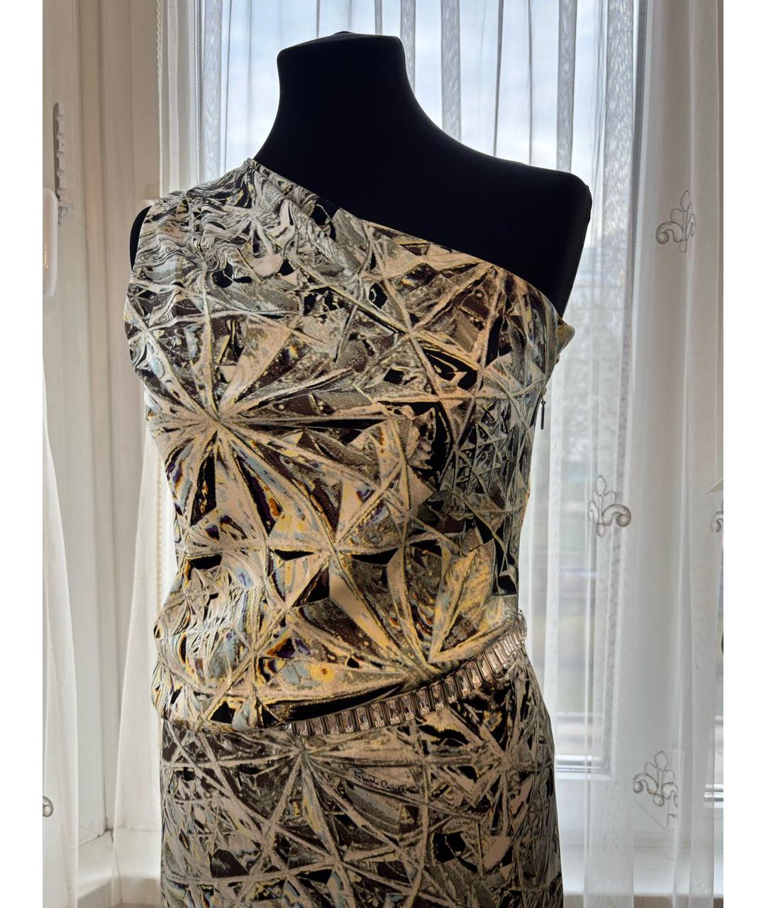 ROBERTO CAVALLI Мульти шелковое вечернее платье, фото 3