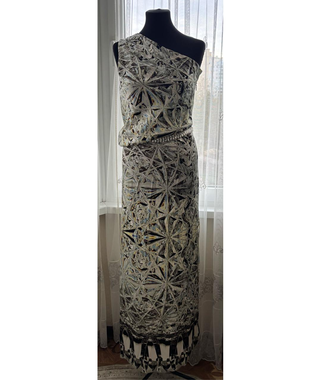 ROBERTO CAVALLI Мульти шелковое вечернее платье, фото 9