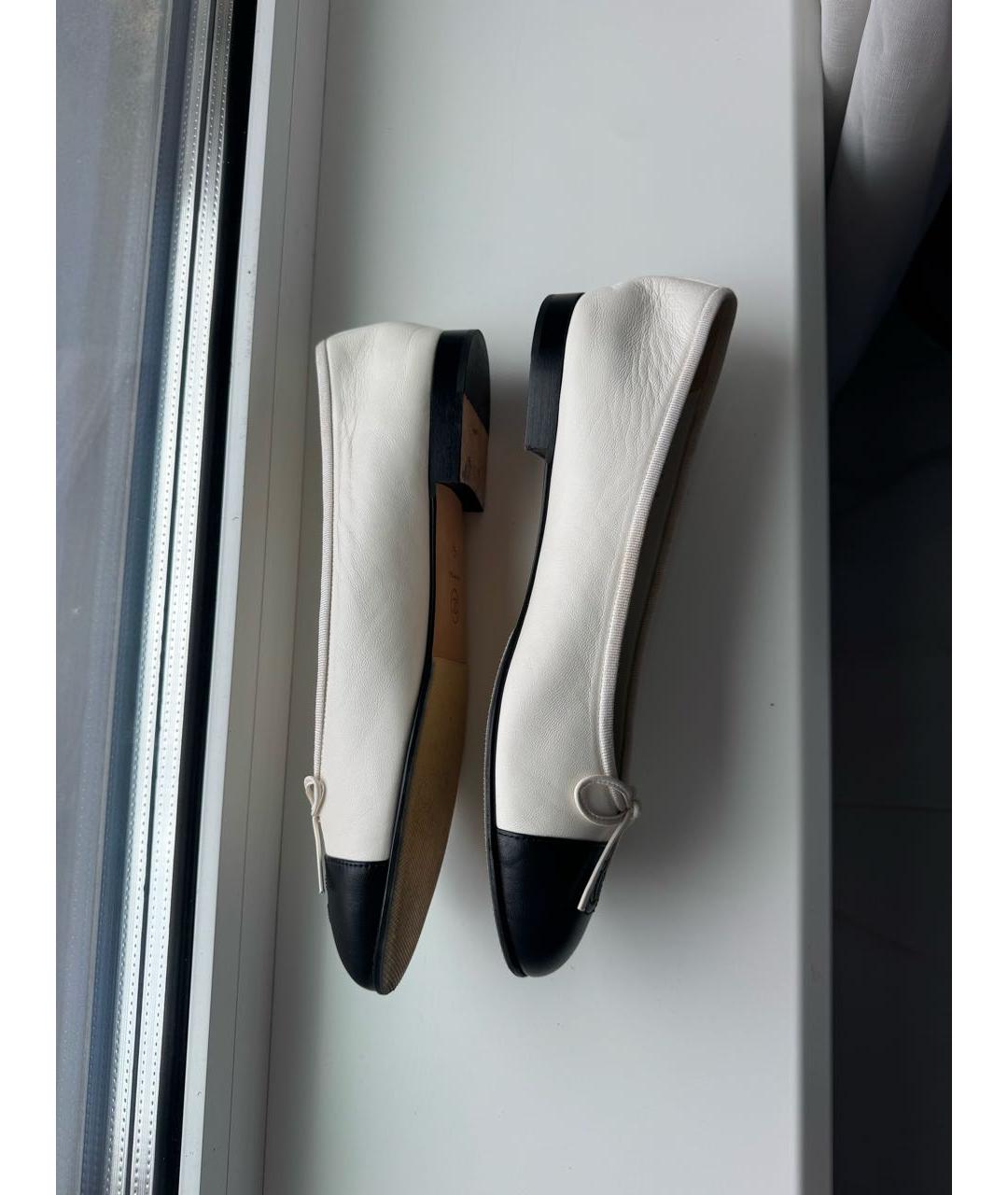 CHANEL Белые кожаные балетки, фото 6