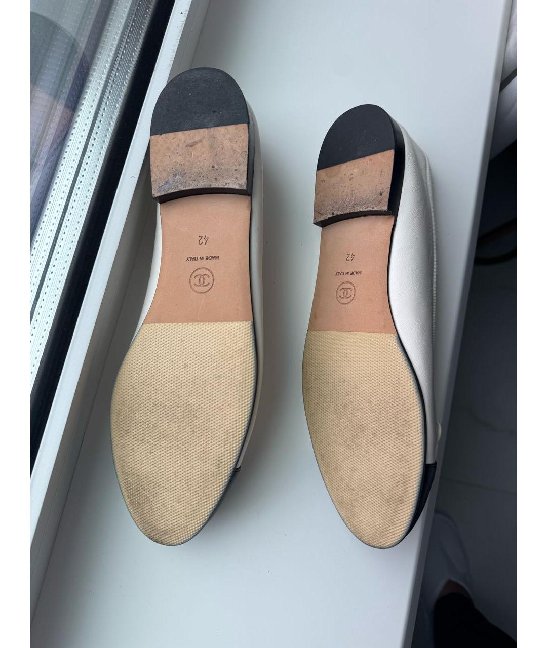 CHANEL Белые кожаные балетки, фото 7