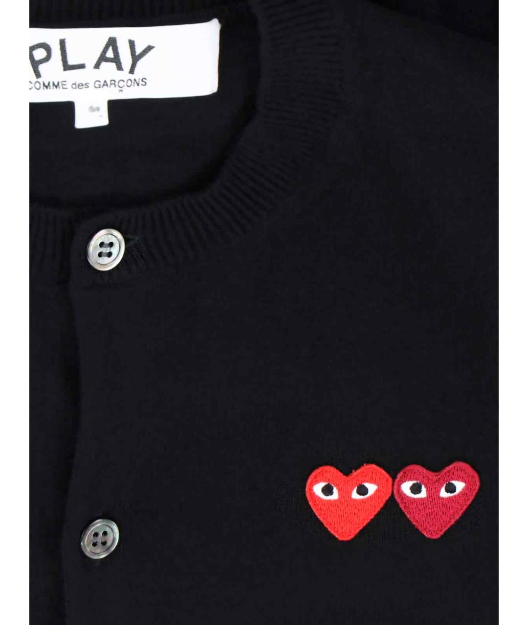 COMME DES GARÇONS PLAY Черный шерстяной кардиган, фото 3