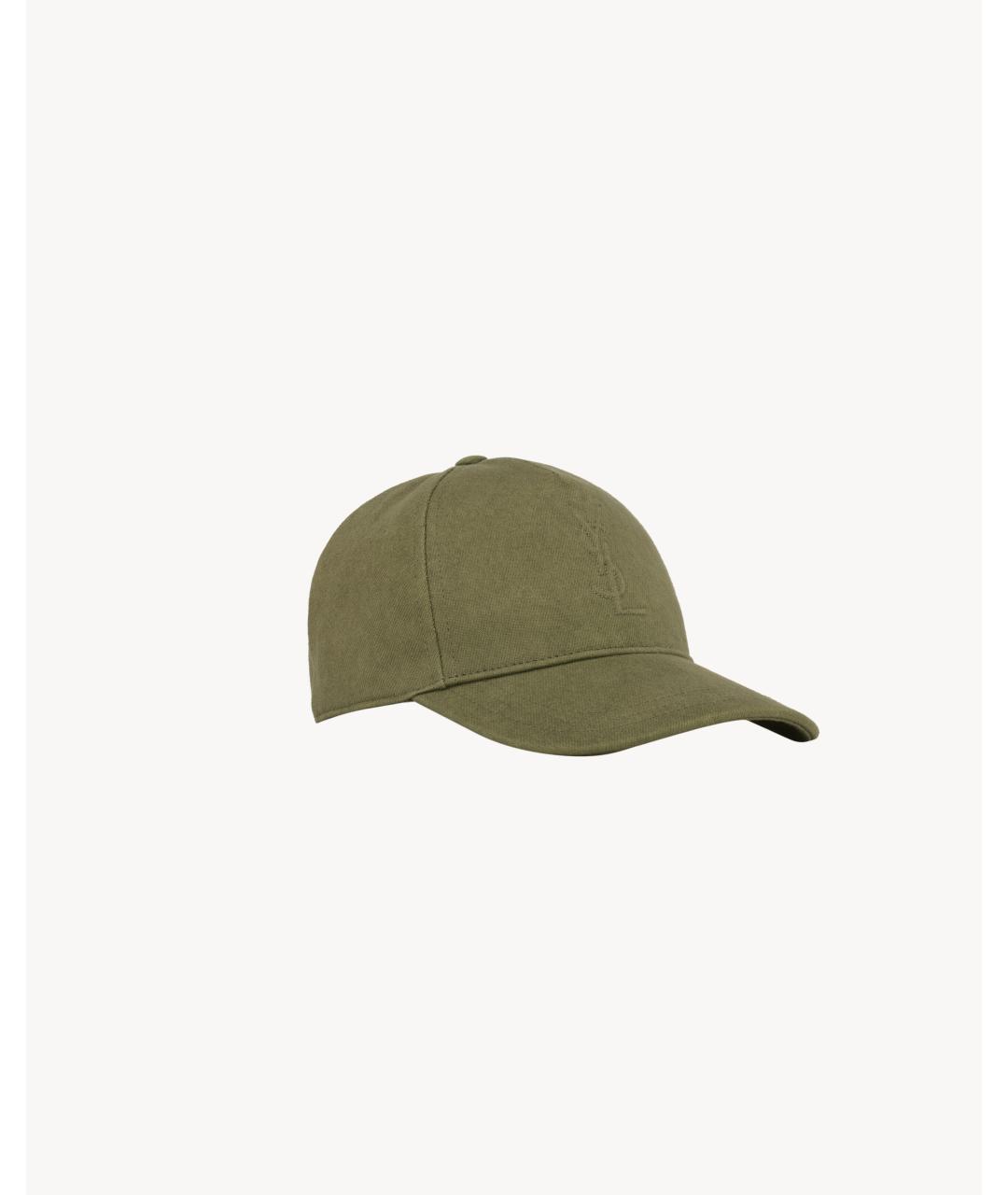 SAINT LAURENT Зеленая хлопковая кепка/бейсболка, фото 3