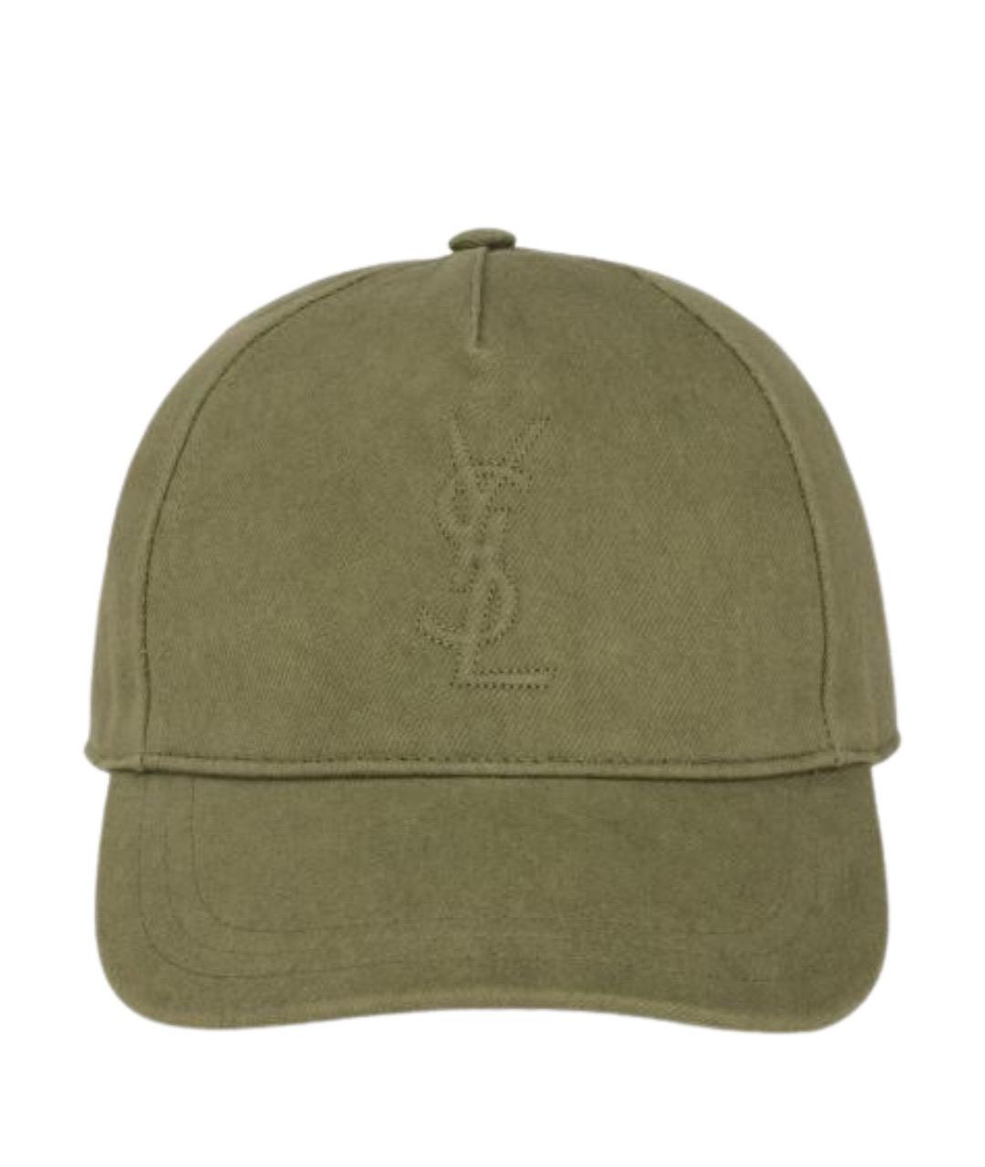 SAINT LAURENT Зеленая хлопковая кепка/бейсболка, фото 1
