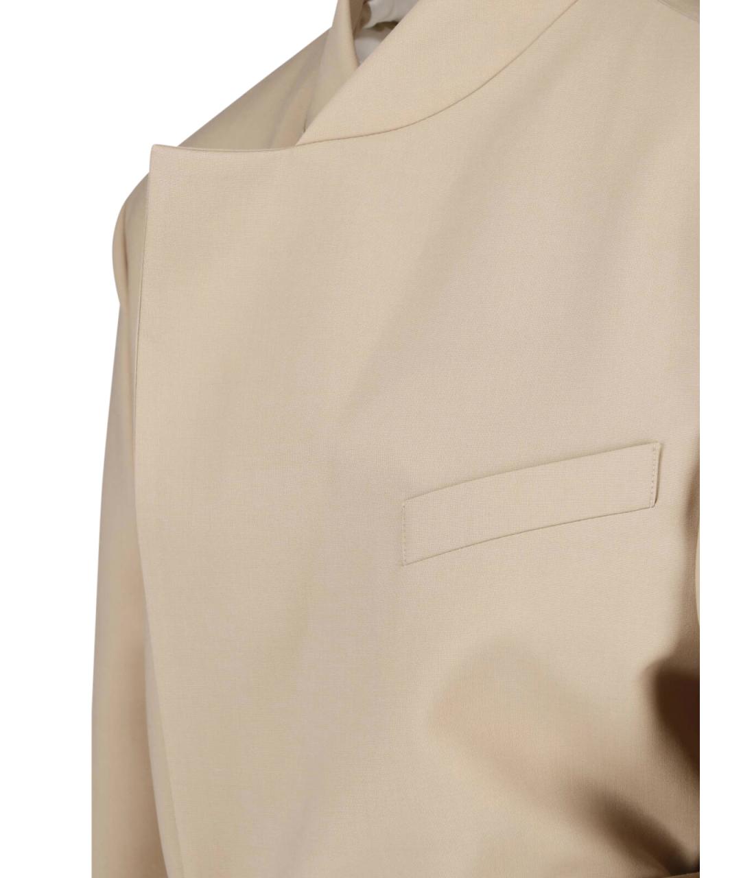 Sa Su Phi Бежевый шерстяной тренч/плащ, фото 5