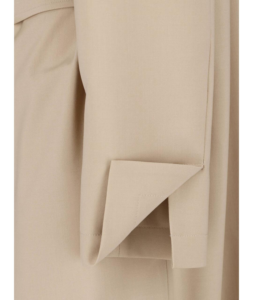 Sa Su Phi Бежевый шерстяной тренч/плащ, фото 3