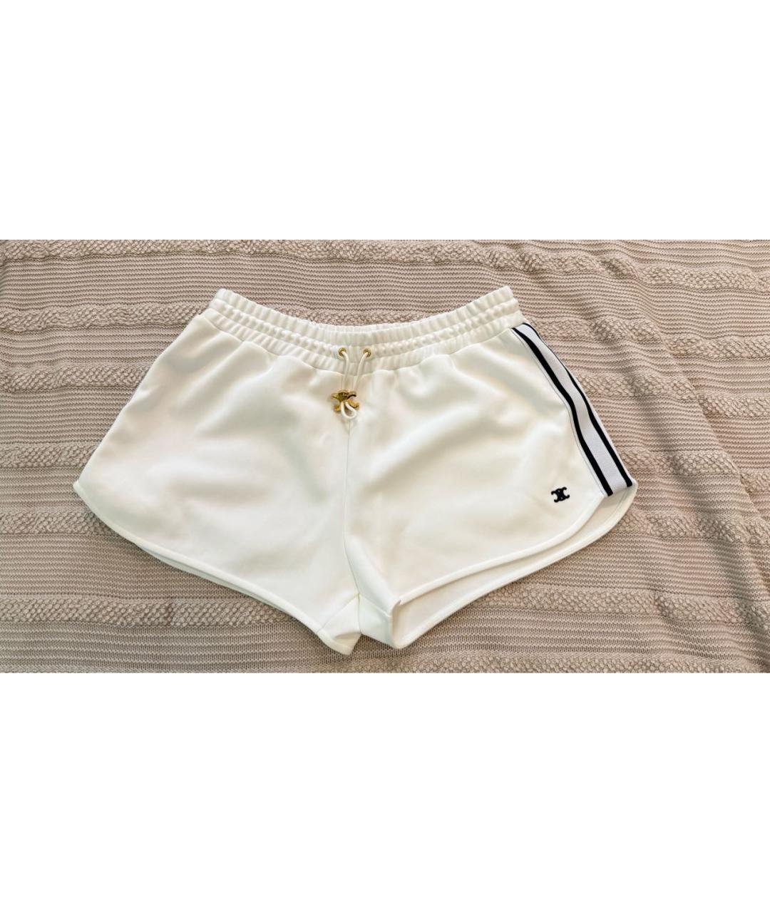CELINE Белые хлопковые шорты, фото 6