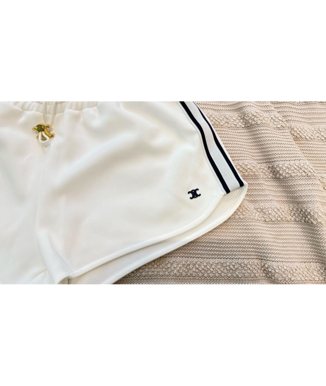 CELINE Белые хлопковые шорты, фото 4