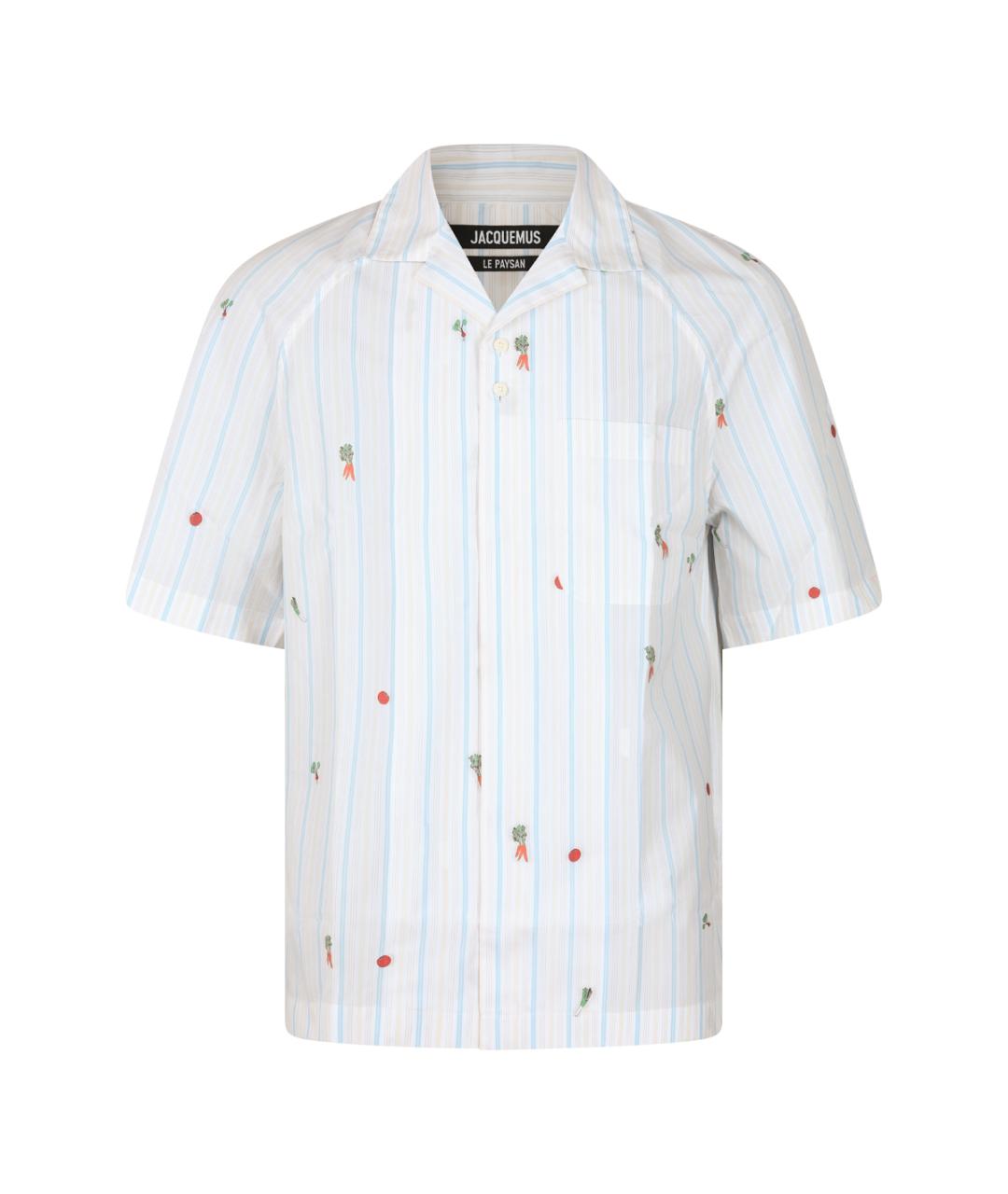 JACQUEMUS Белая хлопковая кэжуал рубашка, фото 1