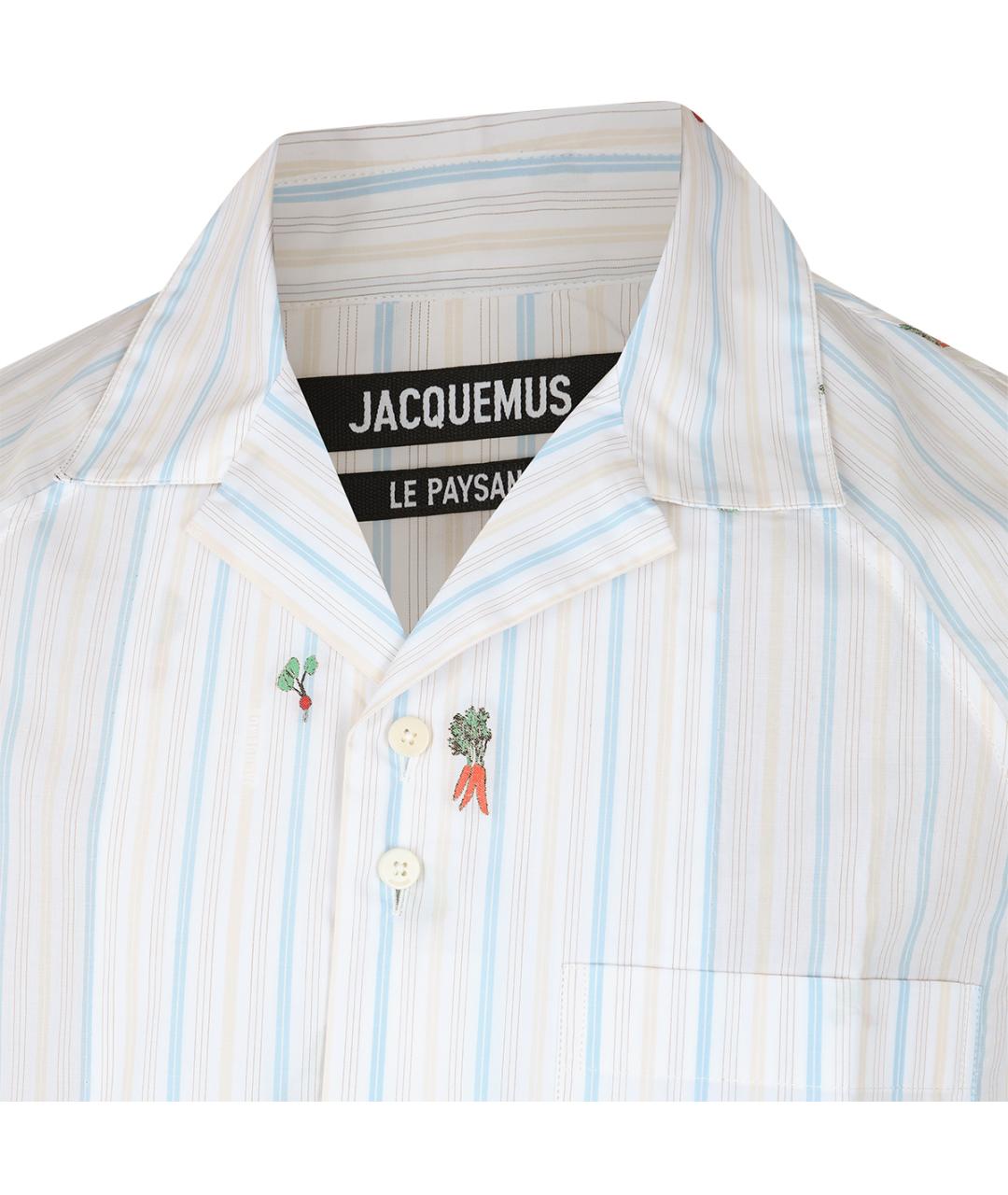 JACQUEMUS Белая хлопковая кэжуал рубашка, фото 3