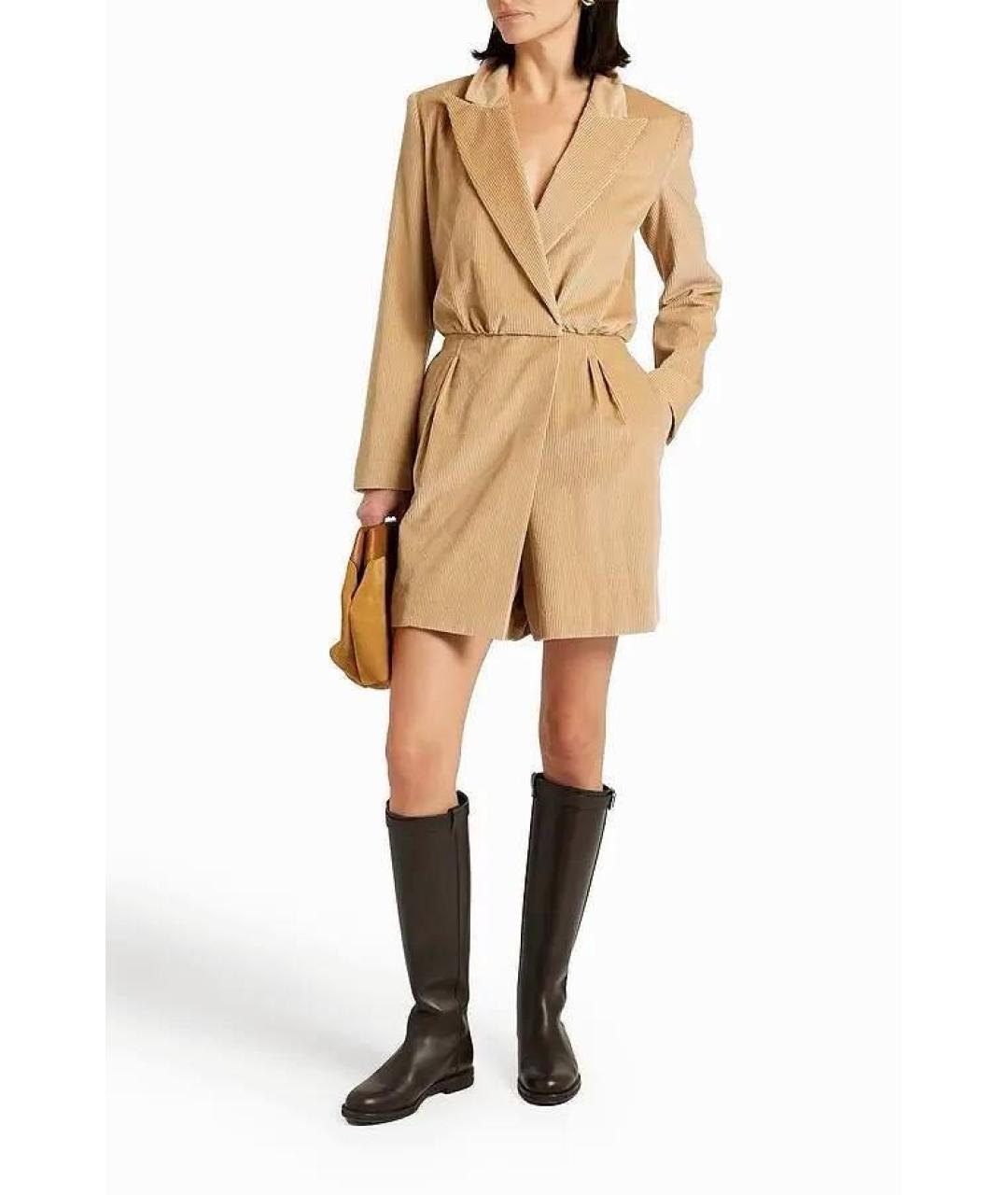 BRUNELLO CUCINELLI Бежевый хлопковый комбинезон, фото 3