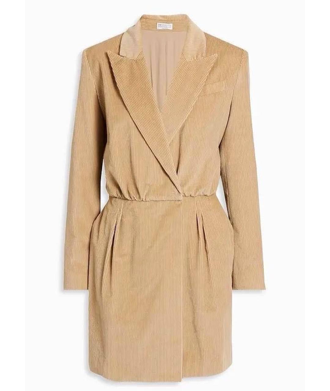 BRUNELLO CUCINELLI Бежевый хлопковый комбинезон, фото 6