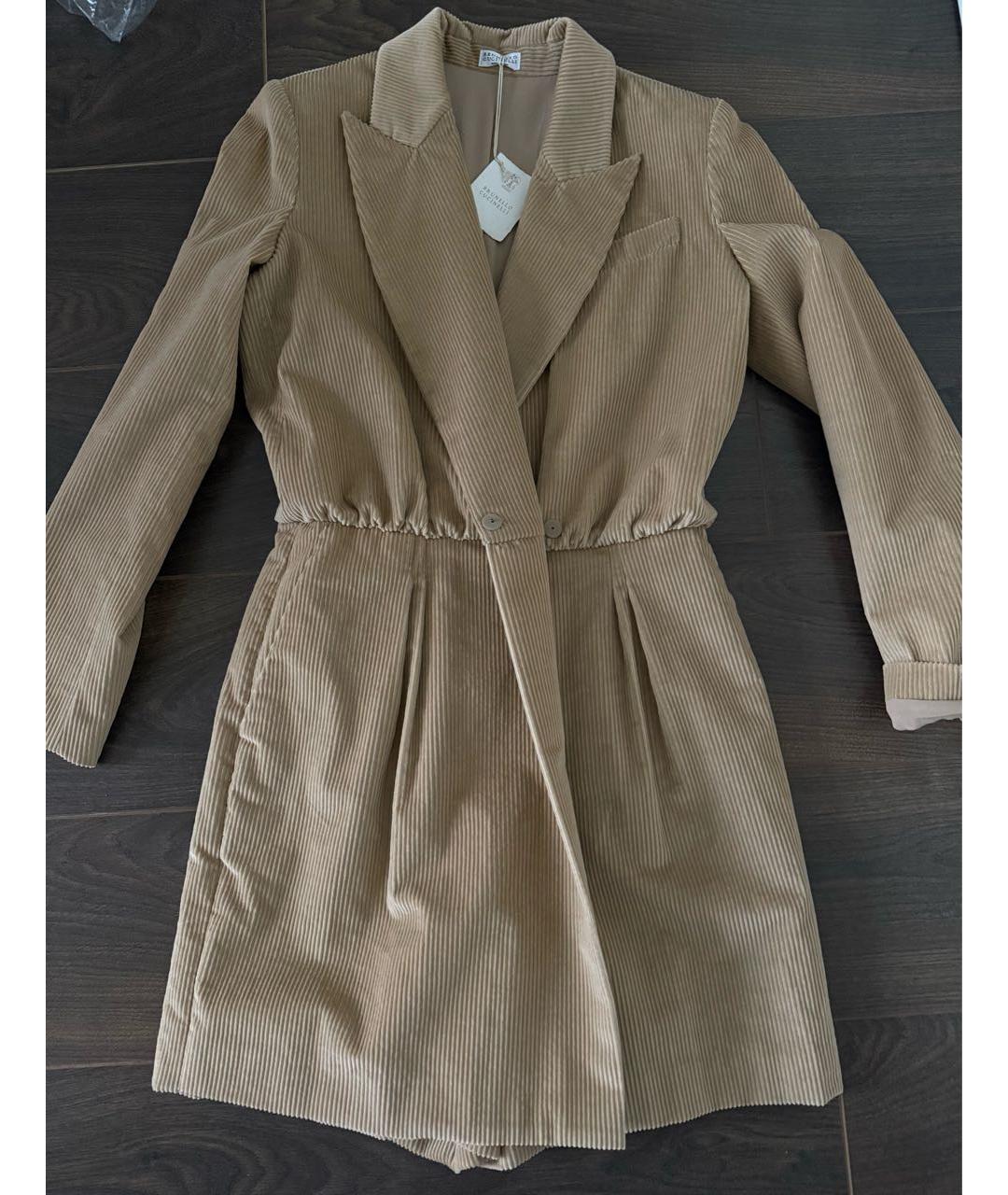 BRUNELLO CUCINELLI Бежевый хлопковый комбинезон, фото 5