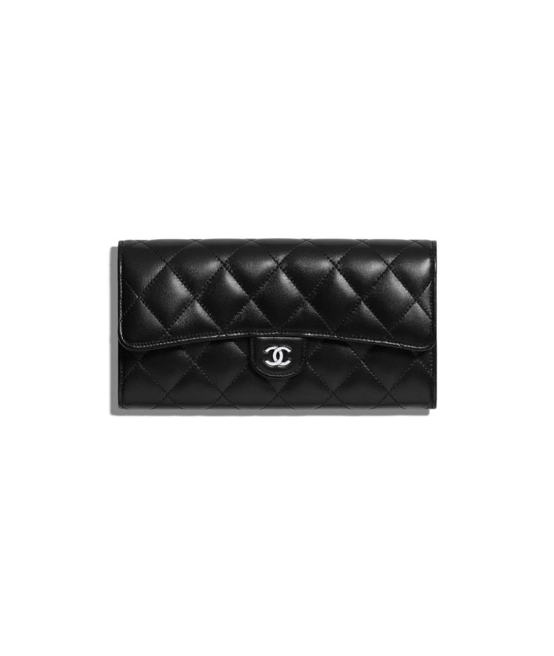 CHANEL Черный кожаный кошелек, фото 3