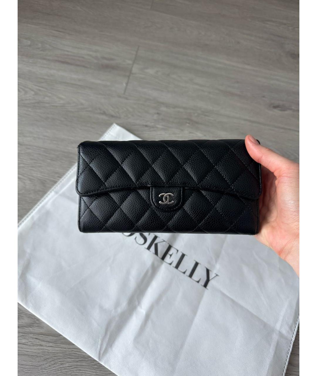 CHANEL Черный кожаный кошелек, фото 2