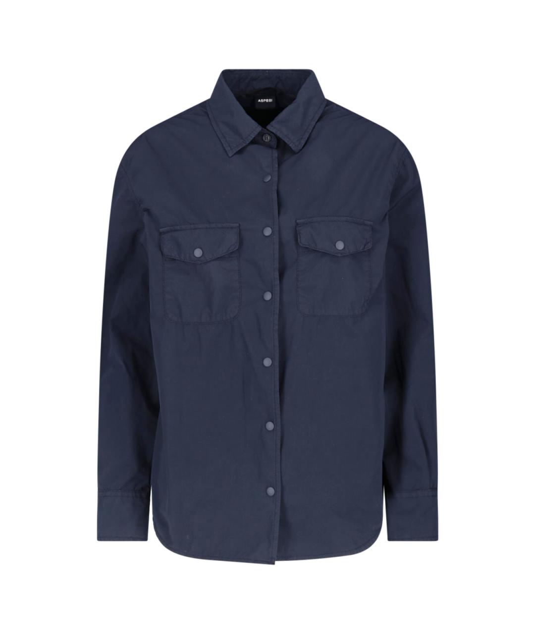 ASPESI Синяя полиэстеровая рубашка, фото 1