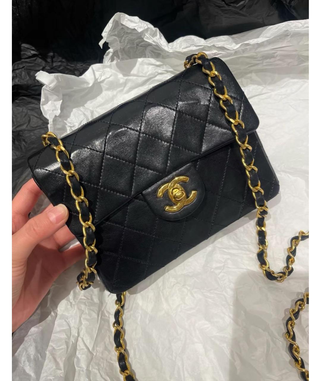 CHANEL Черная кожаная сумка через плечо, фото 3
