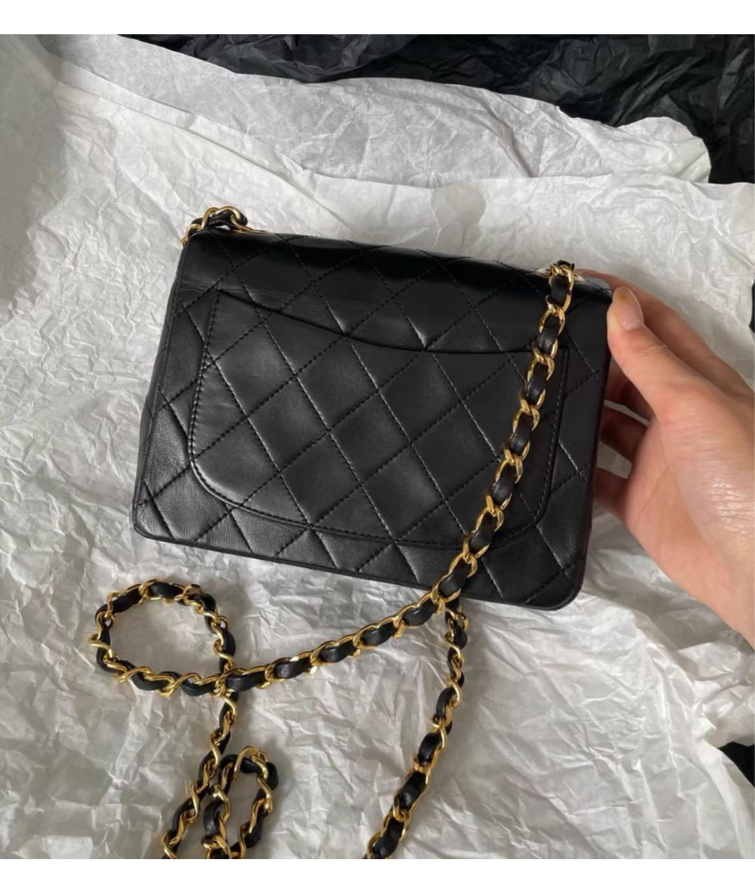 CHANEL Черная кожаная сумка через плечо, фото 4