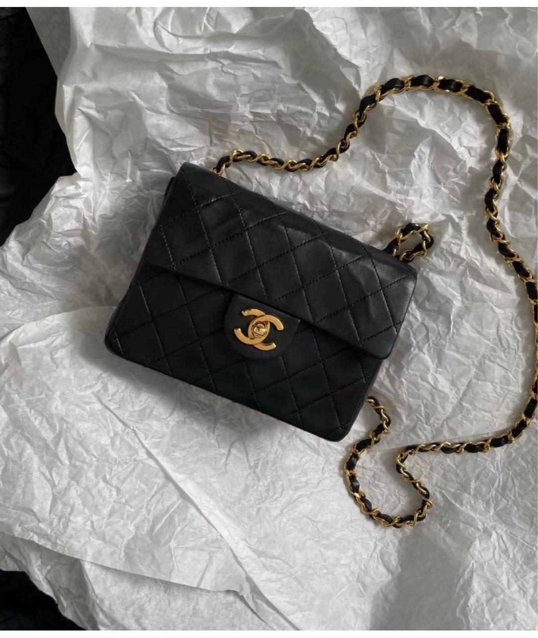 CHANEL Черная кожаная сумка через плечо, фото 7