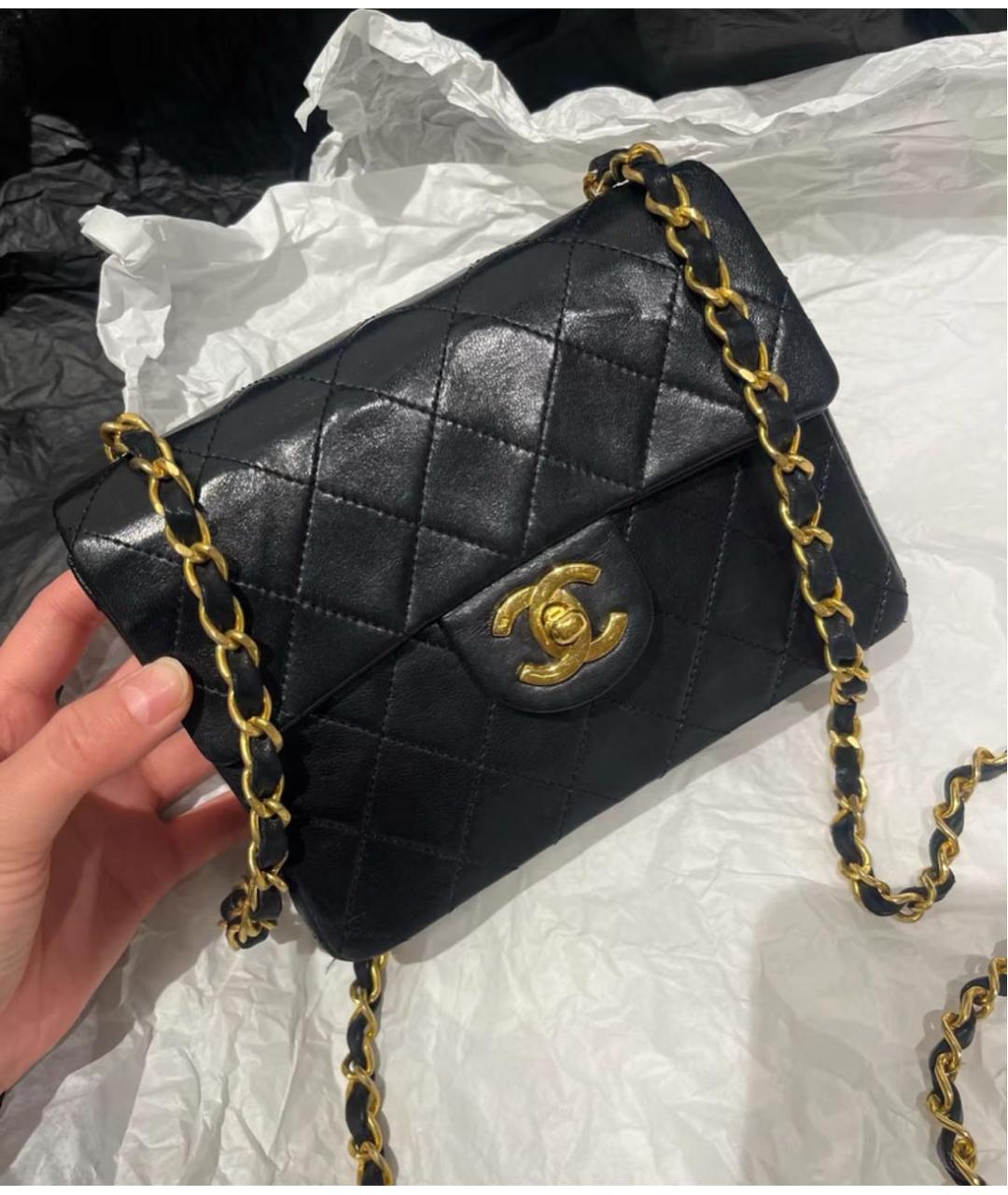 CHANEL Черная кожаная сумка через плечо, фото 2